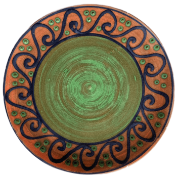 Green with Blue Wave on Watermelon