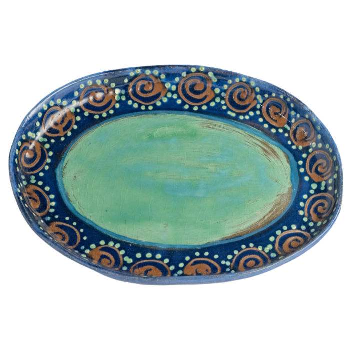 Oval Bread and Butter Platter (6 inch) - Redart Squirl