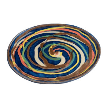 Oval Mini Saucer - Blue Multiswirl
