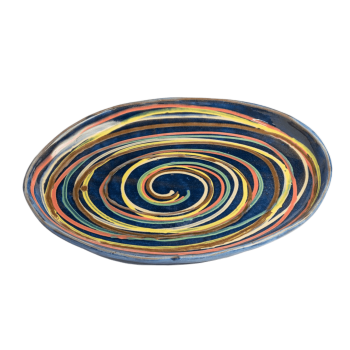 Oval Platter - Medium - Blue Multiswirl