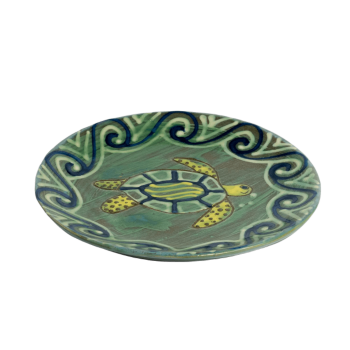 Round Breakfast Plate - Green Turtle
