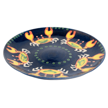 Round European Dinner Plate - Blue Crabs