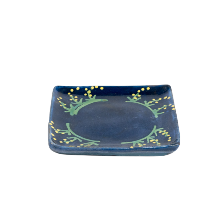 Square Bread and Butter Plate (6 inch) - Blue Cornflowers